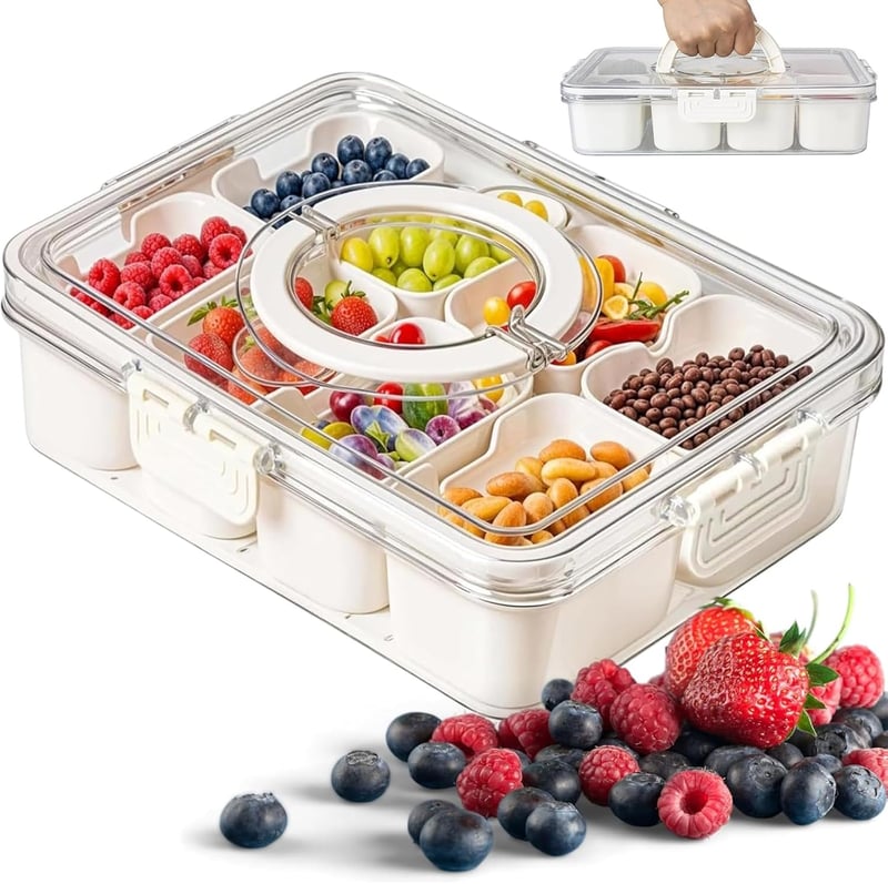weiclianhp 8 rekeszes szilikon snack tálca tetővel - szorítómentes ételtartó