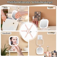 WEILY Kompaktno ogledalo s osvjetljenjem, 1X/10X povećanje, dvostrano putno ogledalo, 3 boje svjetla, prijenosno ogledalo za šminkanje punjivo putem USB-a, ružičasto 5