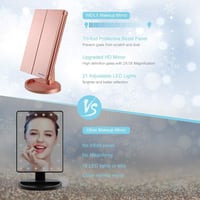 WEILY Trifold Sminkespegel LED Világítással 1X/2X/3X Nagyítás Érintőképernyő Rózsaarany - Pink Gold 7