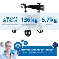 Skladací a ľahký invalidný vozík Weinberger so sedadlom, taškou, 20 cm kolesami, do každého terénu, výškovo nastaviteľný, na použitie v interiéri aj exteriéri 5