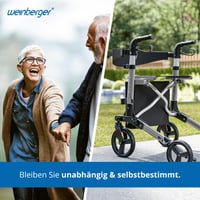 Skladací a ľahký invalidný vozík Weinberger so sedadlom, taškou, 20 cm kolesami, do každého terénu, výškovo nastaviteľný, na použitie v interiéri aj exteriéri 7
