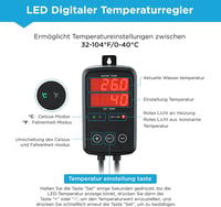 Weipro Titanium MX-9015 1500W akváriumi fűtőelement digitális termosztáttal 2