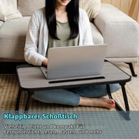 WEIQILE Laptop Ágytálca Fiókkal - Íróasztal és Éjjeliszekrény Laptophoz, Olvasáshoz, Evéshez, Filmezéshez, Ágyra, Kanapéra vagy Padlóra, Szürke 5