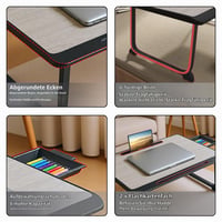 WEIQILE Laptop Ágytálca Fiókkal - Íróasztal és Éjjeliszekrény Laptophoz, Olvasáshoz, Evéshez, Filmezéshez, Ágyra, Kanapéra vagy Padlóra, Szürke 3