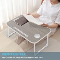 Tăviță pentru Laptop WEIQILE Gri - Măsuță pentru Mic Dejun la Pat sau Canapea, pentru Servit Masa, Citit și Scris, Uz Casnic și de Birou 5