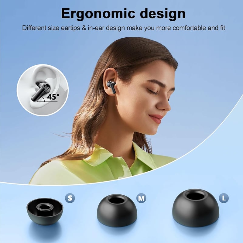 Wekily Bluetooth 5.3 Wireless Earbuds 4 ENC zajszűrés 48h akkumulátor IP7 vízálló