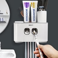 Balík pre hostí do kúpeľne: papuče + 3x uterák + držiak na kefky + dávkovač mydla + držiak na uteráky 4