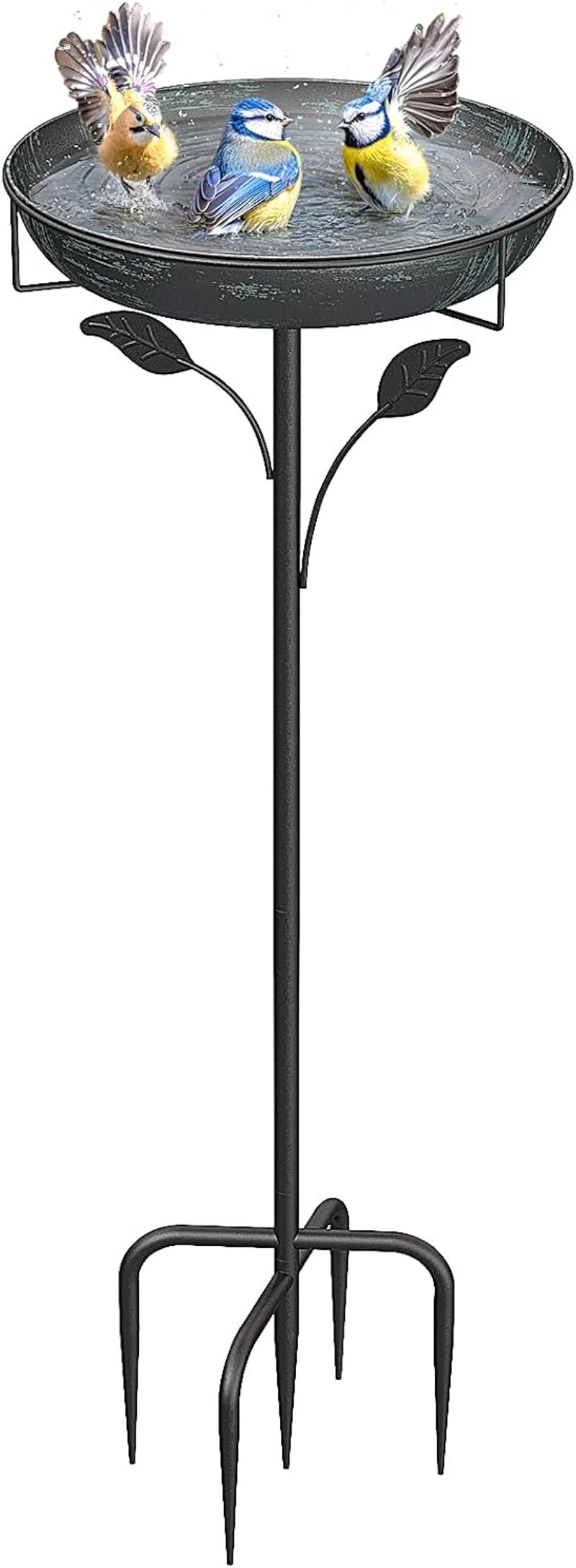 WELDUN fém madárfürdő víztál – 30 cm, kültéri, téli időjárásálló, zöld