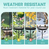 WELDUN fém madárfürdő víztál – 30 cm, kültéri, téli időjárásálló, zöld 4