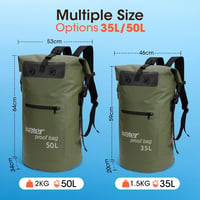WELDUN 35L vízálló rolltop hátizsák IPX8 telefontokkal kajak kenu camping túrázáshoz 4