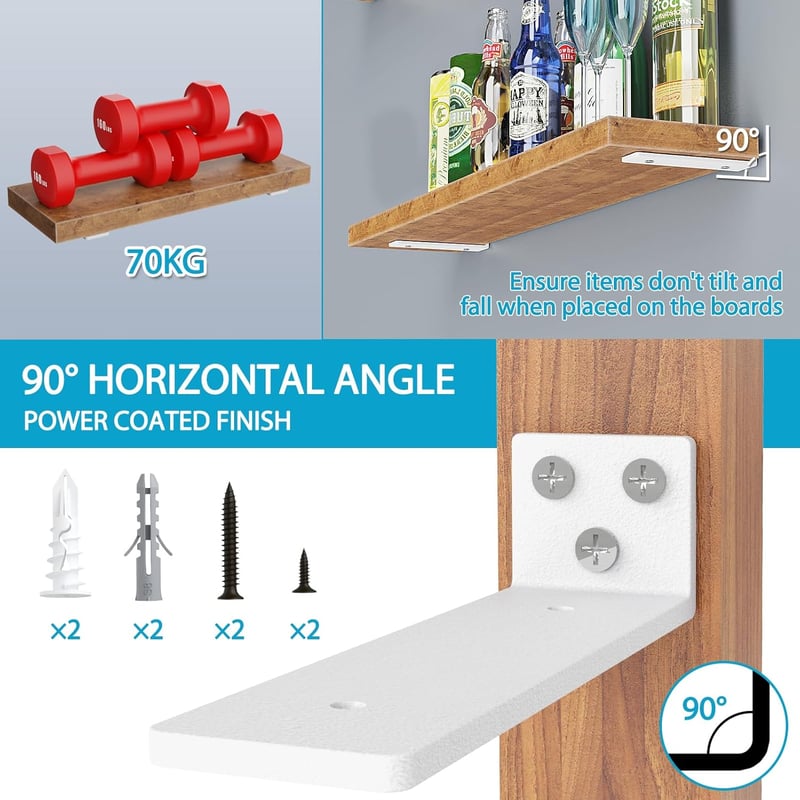 WELDUN Fali Polctartó Konzol 4 db 10 cm Fehér 70 kg Terhelhetőség
