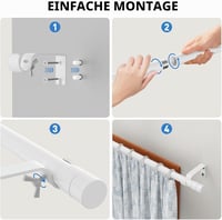WELDUN fehér kihúzható függönyrúd 81-361 cm fém 19,5 mm tartókonzolokkal hálószobába nappaliba 8