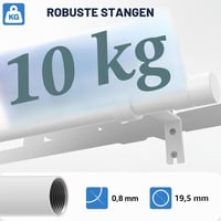 WELDUN fehér kihúzható függönyrúd 81-361 cm fém 19,5 mm tartókonzolokkal hálószobába nappaliba 2