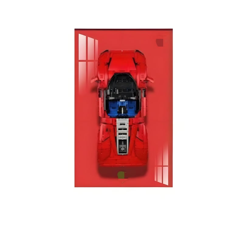 Welkin DC Fali Tartó Lego Technic Ferrari Daytona SP3 42143 Modellhez - Szerelhető Kijelző Konzol Lego Rajongóknak, 80x50 cm (Csak Tartó)