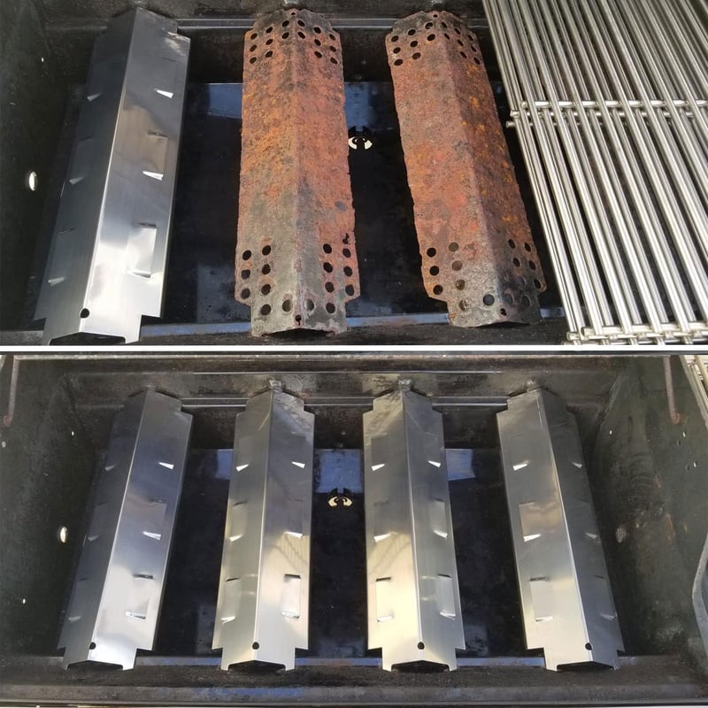 WELL GRILL 37 cm Rozsdamentes Acél Hőelosztó Lap Gázgrillhez - Kompatibilis Barbecook, Charbroil, Uniflame 750, Blooma és Boston 3k Turbo Mo