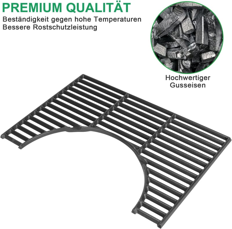 WELL GRILL 44,5 cm Öntöttvas Grillrács Weber Spirit/Genesis Sorozathoz - Beépített Kerek Kiegészítővel, Tapadásmentes Bevonattal, Kültéri Gá