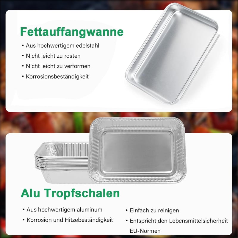 WELL GRILL Csepegtetőtálca készlet Weber Spirit 300 sorozathoz - Rozsdamentes acél zsírgyűjtő tálca E-310/320/330 S-310 gázgrillekhez, alumí