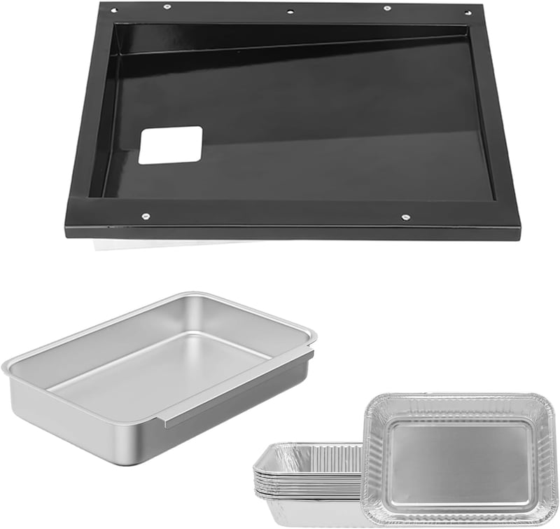 WELL GRILL Csepegtetőtálca készlet Weber Spirit 300 sorozathoz - Rozsdamentes acél zsírgyűjtő tálca E-310/320/330 S-310 gázgrillekhez, alumí