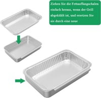 WELL GRILL Csepegtetőtálca készlet Weber Spirit 300 sorozathoz - Rozsdamentes acél zsírgyűjtő tálca E-310/320/330 S-310 gázgrillekhez, alumí 5