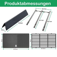 WELL GRILL Náhradné diely pre sériu Weber Spirit I & II E/S 310 320 330, 7636 Flavorizer Bars, 69787 nerezové horáky a 44,5 cm grilovací rošt 2