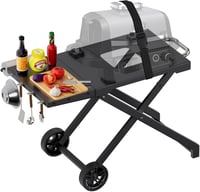 WELL GRILL Összecsukható Grill Állvány Ninja Woodfire OG700 Sorozathoz, BBQ Grillasztal Oldalsó Asztallal 1