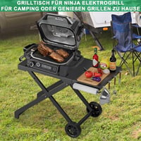 WELL GRILL Összecsukható Grill Állvány Ninja Woodfire OG700 Sorozathoz, BBQ Grillasztal Oldalsó Asztallal 3