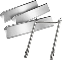 WELL GRILL Rozsdamentes Acél Égőcső és Aromasín Készlet Weber Spirit 200 Sorozathoz - Gázgrill Alkatrész E210/220, S210, S220 Modellekhez 1