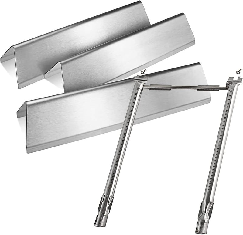 WELL GRILL Rozsdamentes Acél Égőcső és Aromasín Készlet Weber Spirit 200 Sorozathoz - Gázgrill Alkatrész E210/220, S210, S220 Modellekhez