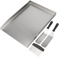 WELL GRILL Nerezová grilovacia doska Plancha so špachtľou a škrabkou, pre Napoleon Rogue a väčšinu plynových grilov, univerzálna grilovacia panvica na BBQ 1