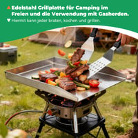 WELL GRILL Nerezová grilovacia doska Plancha so špachtľou a škrabkou, pre Napoleon Rogue a väčšinu plynových grilov, univerzálna grilovacia panvica na BBQ 7