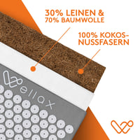 Saltea de acupresură Wellax cu pernă - Umplutură 100% fibră de cocos - Covoraș de masaj pentru relaxarea mușchilor - Pernă de acupresură pentru îmbunătățirea circulației sanguine 3