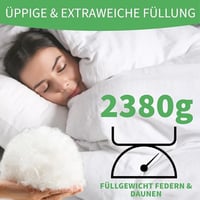Pilotă Welldora Comfort 220x240 cm, 2380 g, puf și pene extra moale, Oeko-Tex, pentru persoane alergice, certificată RDS, pilotă din puf pentru tot anul 2