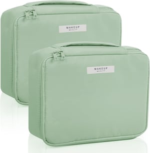 Geantă cosmetică impermeabilă Wellehomi, 2 bucăți - verde