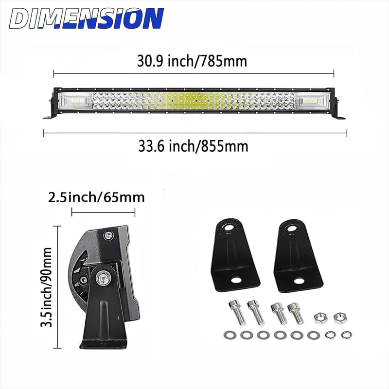 WELLIT 32 Inch 405W LED munkalámpa traktor autó SUV-hez vezetékkel