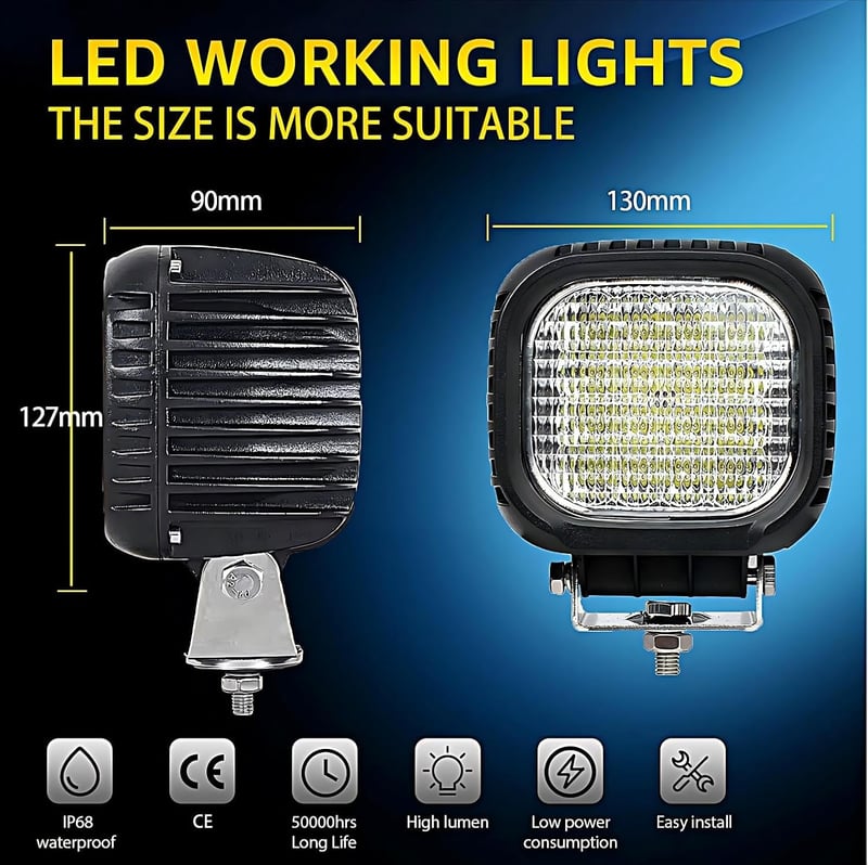 WELLIT LED munkalámpa 2db 48W 12V-24V traktor teherautó motorkerékpár