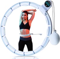 WELLRELAXX Okos Hula Hoop Számláló Funkcióval - Csendes Súlyozott Karika Fogyáshoz és Edzéshez - Állítható Méret 70-110 cm - Világoskék 8