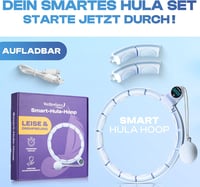 WELLRELAXX Okos Hula Hoop Számláló Funkcióval - Csendes Súlyozott Karika Fogyáshoz és Edzéshez - Állítható Méret 70-110 cm - Világoskék 7