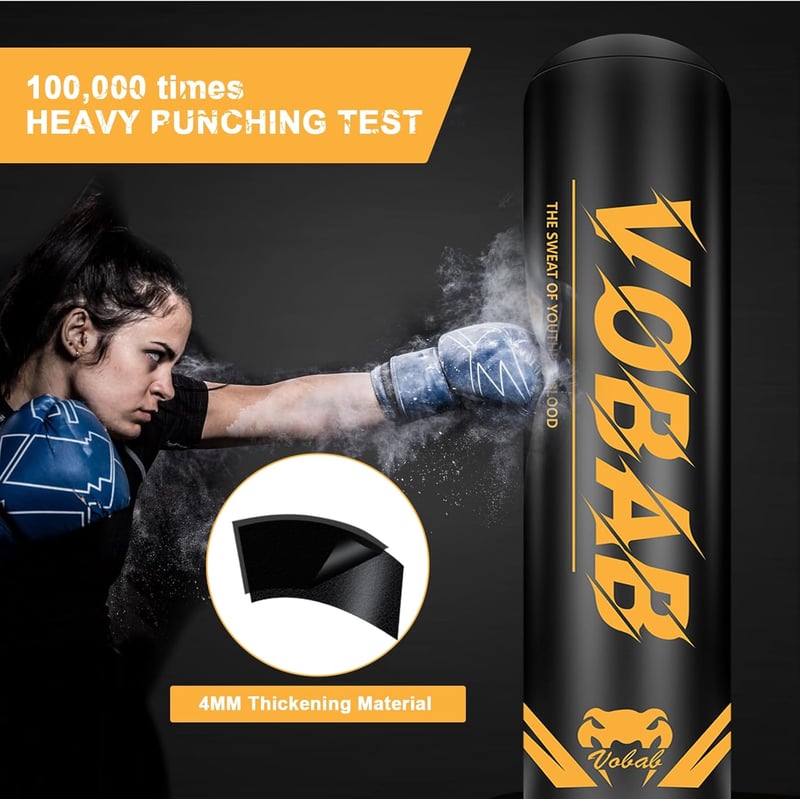 WELLTE 175cm Álló Boxzsák MMA Muay Thai Edzéshez Felfújható Kickboxing Állvány
