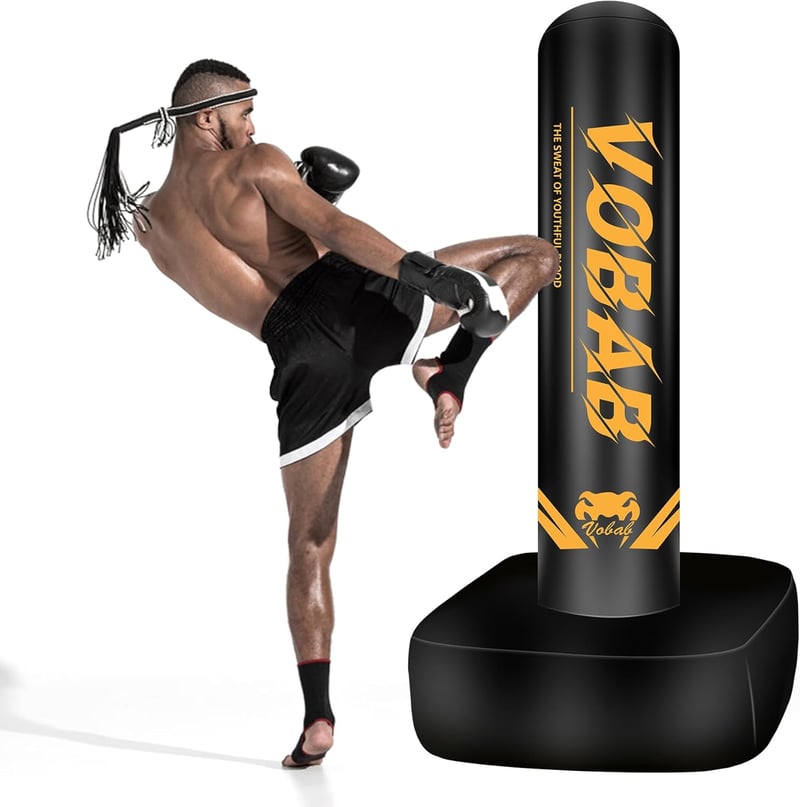 WELLTE 175cm Álló Boxzsák MMA Muay Thai Edzéshez Felfújható Kickboxing Állvány