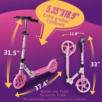 Welmotive Alumínium összecsukható, magasságállítható városi roller állvánnyal 100 kg-ig gyerekeknek és 5