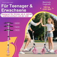 Welmotive Alumínium összecsukható, magasságállítható városi roller állvánnyal 100 kg-ig gyerekeknek és 2