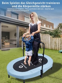 Welmotive Ovális Trambulin 2 Személyes, 150 kg Terhelhetőség, Csendes Fitness Trambulin Gyerekeknek és Felnőtteknek 7