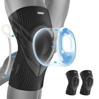 Welnove Fekete kompressziós térdrögzítő hüvely 2 db oldalsó stabilizálókkal és patella gélbetéttel férfiaknak és nőknek, edzéshez és futásho 1