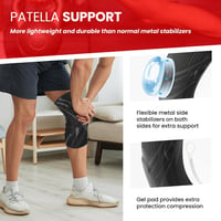 Welnove Fekete kompressziós térdrögzítő hüvely 2 db oldalsó stabilizálókkal és patella gélbetéttel férfiaknak és nőknek, edzéshez és futásho 4