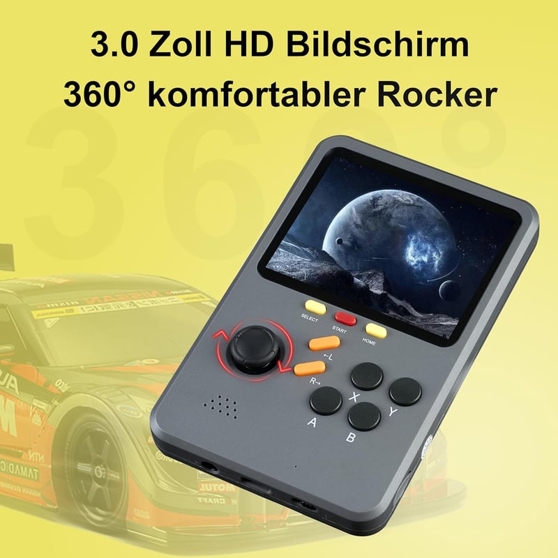 WeLohas Q2 Pro Retro Kézi Játékkonzol, 10000+ Előtelepített Játék, 64GB Memória, 3.0" HD Kijelző, 10 Klasszikus Emulátor, Hordozható Játékgé