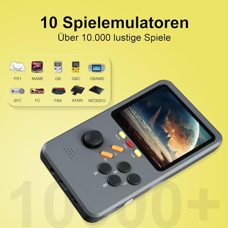 WeLohas Q2 Pro Retro Kézi Játékkonzol, 10000+ Előtelepített Játék, 64GB Memória, 3.0" HD Kijelző, 10 Klasszikus Emulátor, Hordozható Játékgé