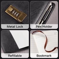 Jurnal cu Lacăt WEMATE A5, Jurnal din Piele PU cu Închidere, Agendă de 240 de Pagini, Organizator pentru Bărbați și Femei, 21,8x14,7 cm 3