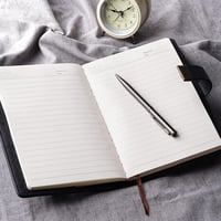 WEMATE Zárható Napló A5 PU Bőr Naplóval, 240 Oldal, Vintage Lakat, Toll és Ajándékdoboz, Fekete 6