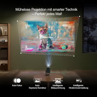 WEMAX VP02 Hordozható Mini Projektor Netflix Tanúsítvánnyal, Google TV, 1080P Natív Felbontás, 4K Támogatás, 320 ISO Lumen, HDR10, Dolby Aud 3