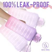 Športová fľaša WEMEET 2 l so sitkom, BPA-free tritanová fľaša na vodu s časovou značkou, nepriepustná, 2000 ml, fialovo-ružová, na kempovanie, tréning 5